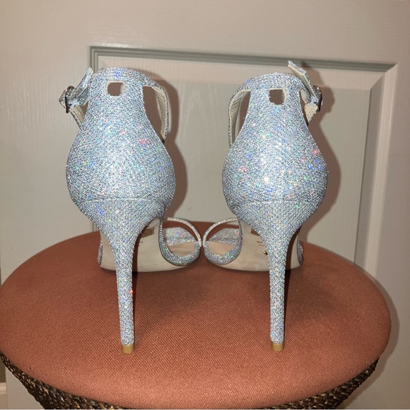 STUART WEITZMAN Heels SANDALS Crystal NUDISTCURVE - Sz 9 B Spain NEW! - Picture 11 of 16